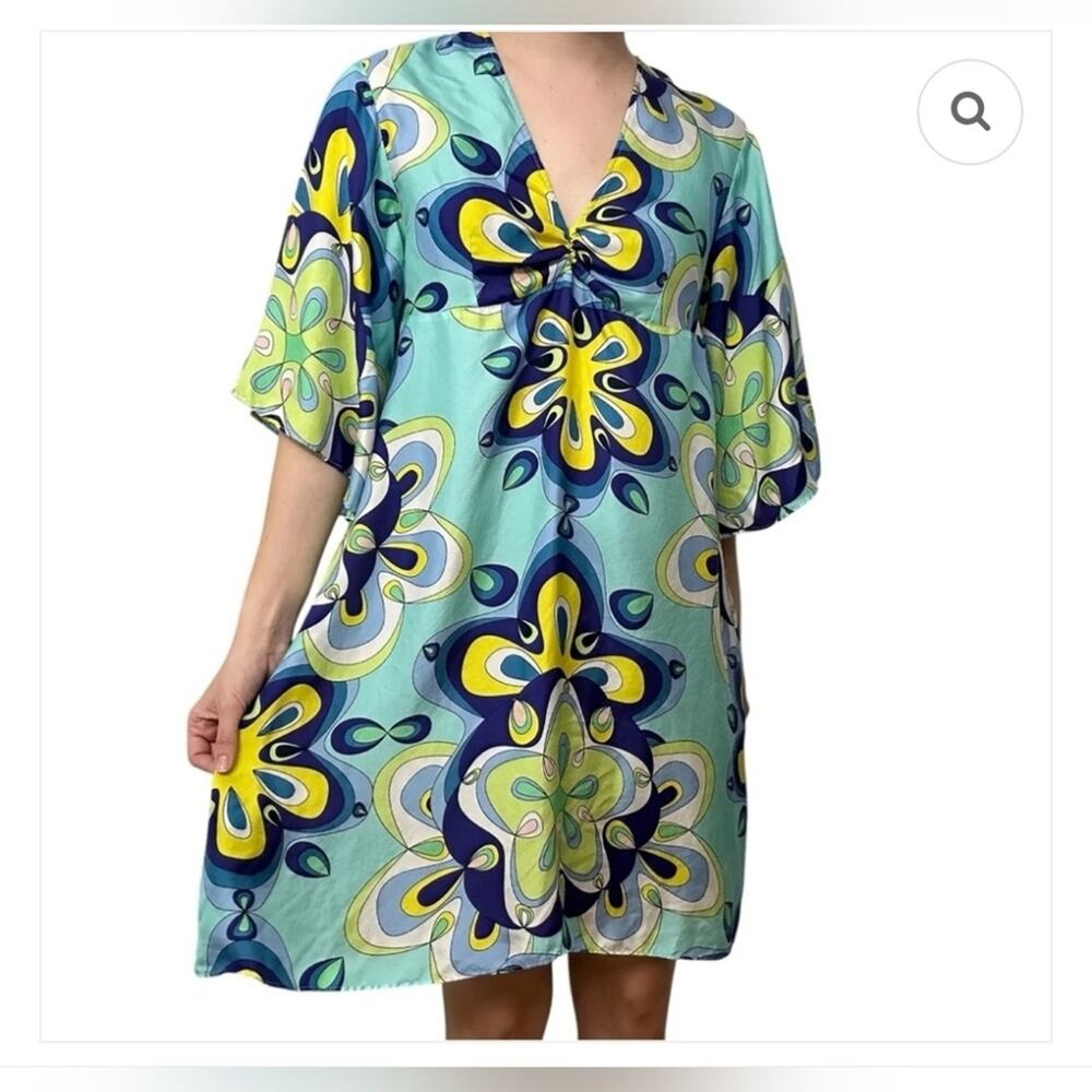 Vilebrequin Paisley Print V-Neck Silk Mini Dress (XS)